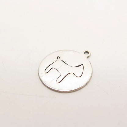 925 Sterling Silver USA Two In Town Dog Charm Pendant