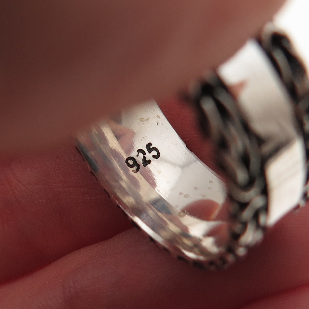 925 Sterling Silver Vintage Byzantine Oxidized Band Ring Size 10.25