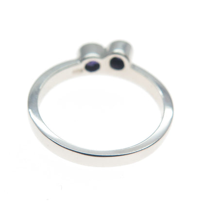 925 Sterling Silver Round-Cut Purple C Z Ring Size 5