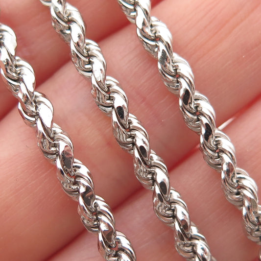 925 Sterling Silver Twisted Rope Chain Necklace 24"