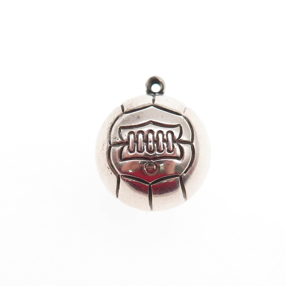 925 Sterling Silver Vintage Basketball Ball Oxidized 3D Mini Charm Pendant