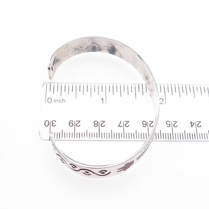 Robert Vandover Navajo Old Pawn 925 Sterling Turquoise Coral Inlay Bracelet 6.5"