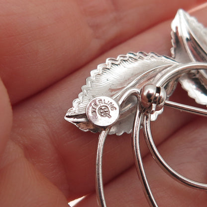 Curtis Curtman 925 Sterling Silver Vintage Floral Pin Brooch