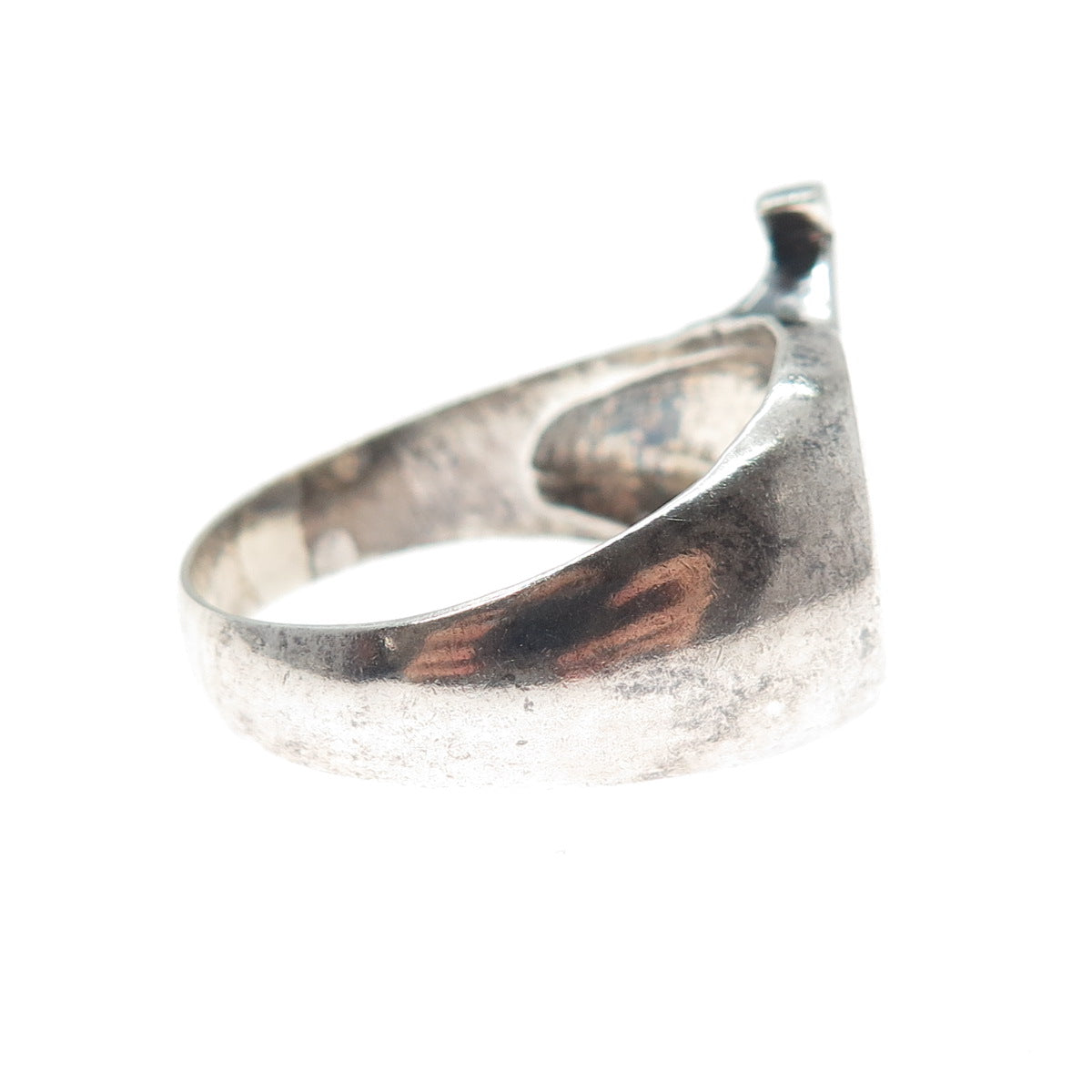 925 Sterling Silver Vintage Enamel Male Symbol Rainbow Ring Size 12.25