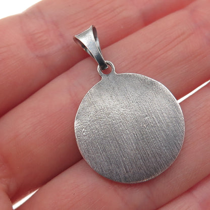 925 Sterling Silver Vintage Italy Saint Lazarus Oxidized Charm Pendant