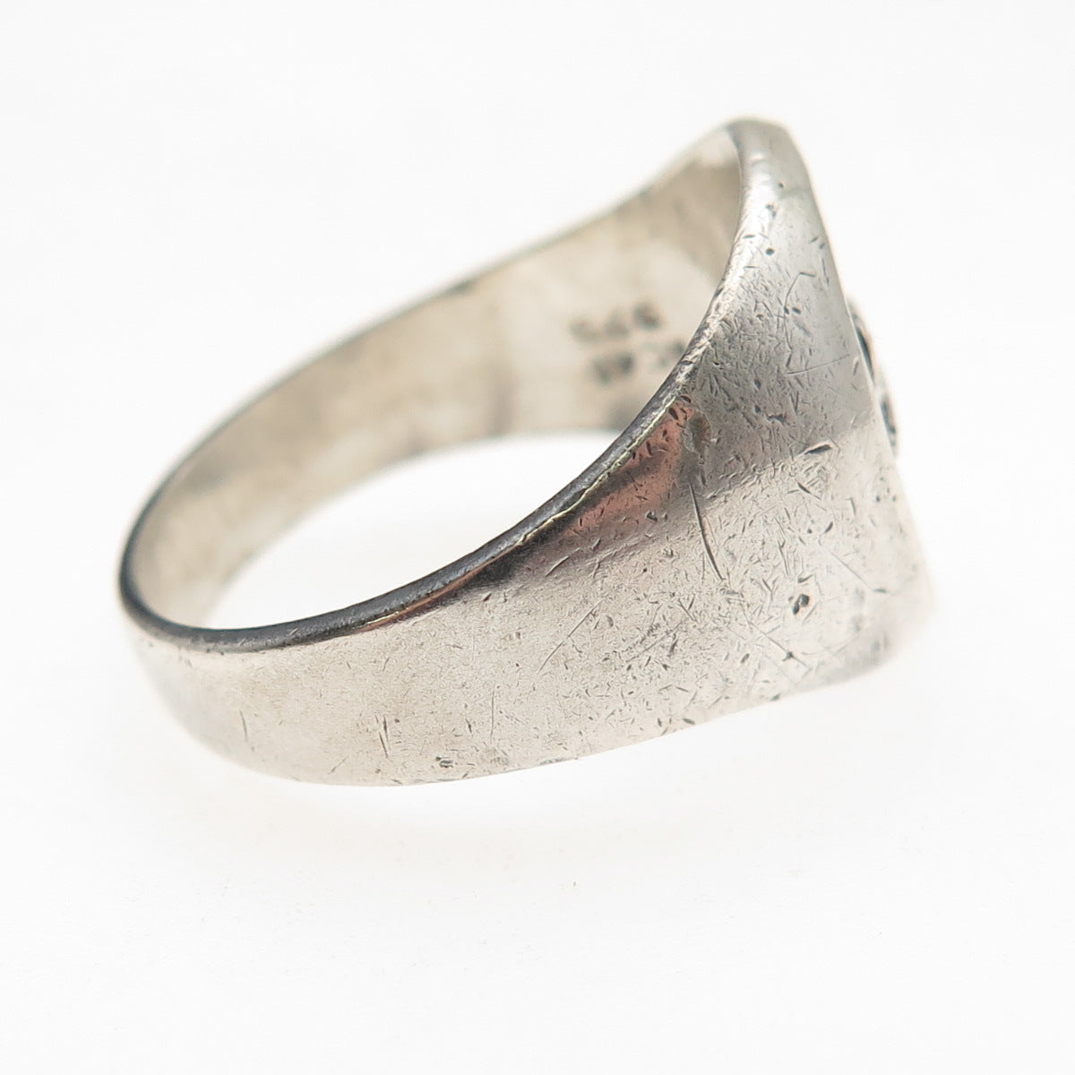 925 Sterling Silver Vintage Mexico Aries Zodiac Sign Oxidized Ring Size 10.75