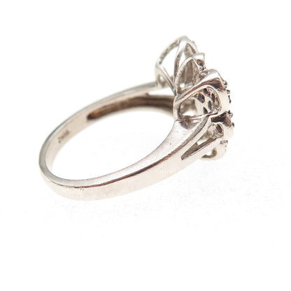 Jane Seymour 925 Sterling Silver Real Diamond Amethyst Butterfly Ring Size 6.75