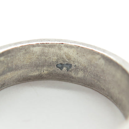 925 Sterling Silver Vintage Mexico Multi-Lined Oxidized Band Ring Size 8.25