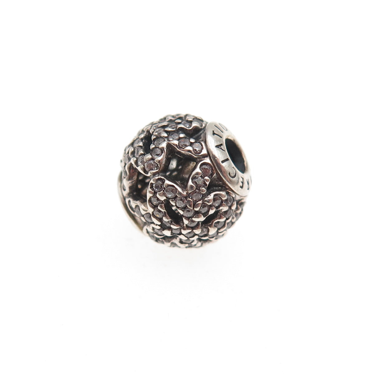 Pandora 925 Sterling Silver C Z Essence Appreciation Slide Bead Charm