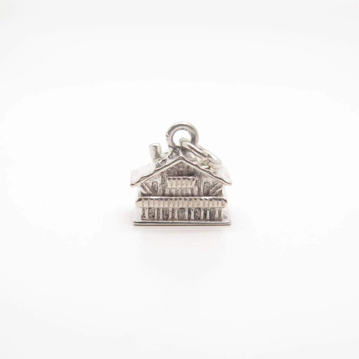 925 Sterling Silver Vintage House Charm Pendant