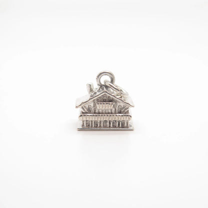 925 Sterling Silver Vintage House Charm Pendant