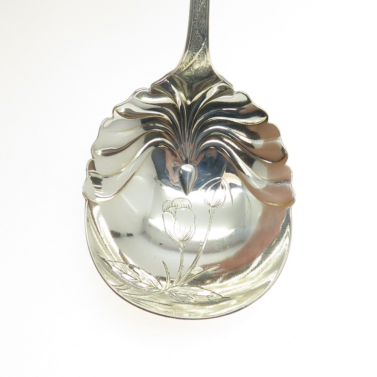 TOWLE 925 Sterling Silver Antique Victorian 1887 Orchids Jelly Spoon
