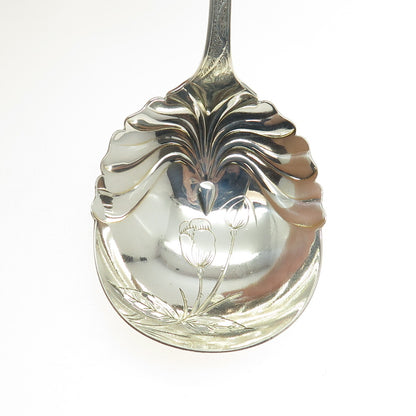 TOWLE 925 Sterling Silver Antique Victorian 1887 Orchids Jelly Spoon