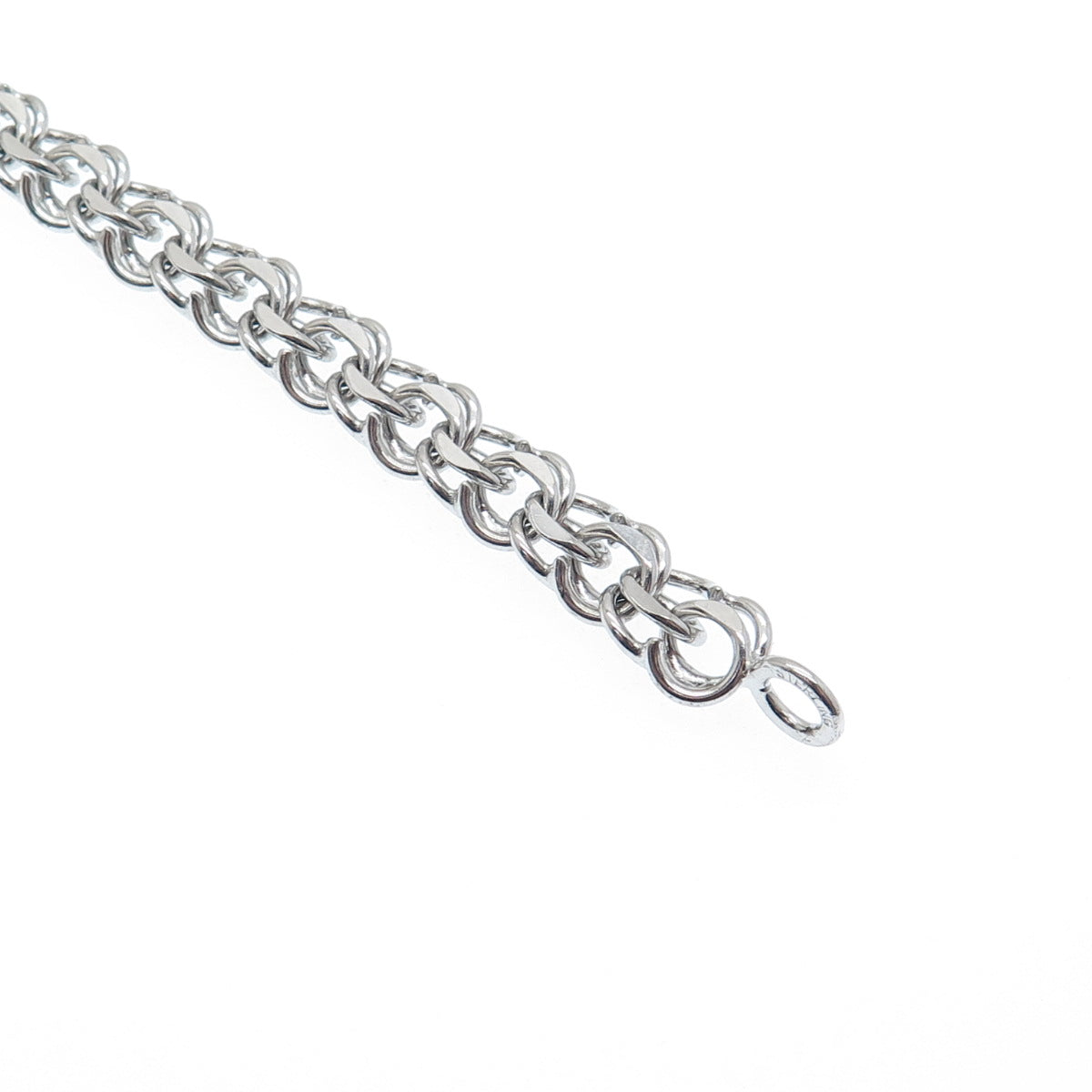 925 Sterling Silver Antique Art Deco Bismark Link Bracelet 7.5"