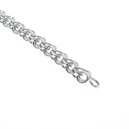 925 Sterling Silver Antique Art Deco Bismark Link Bracelet 7.5"