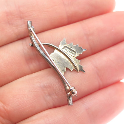 BOND BOYD 925 Sterling Silver Vintage Grape Leaf Pin Brooch