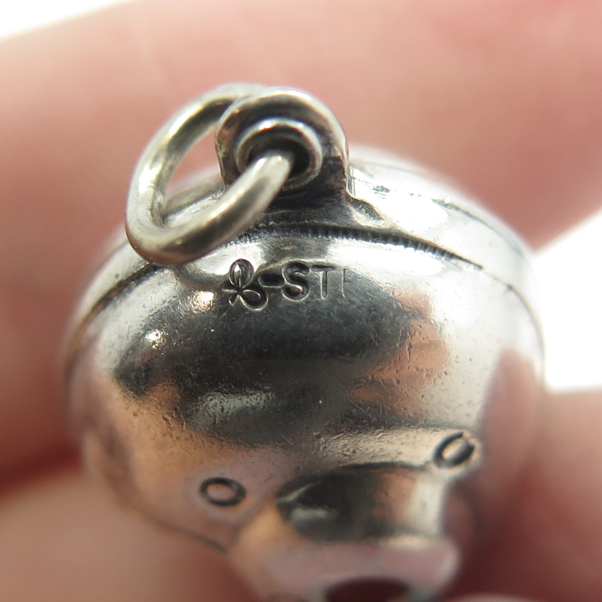 925 Sterling Silver Vintage Helmet 3D Charm Pendant