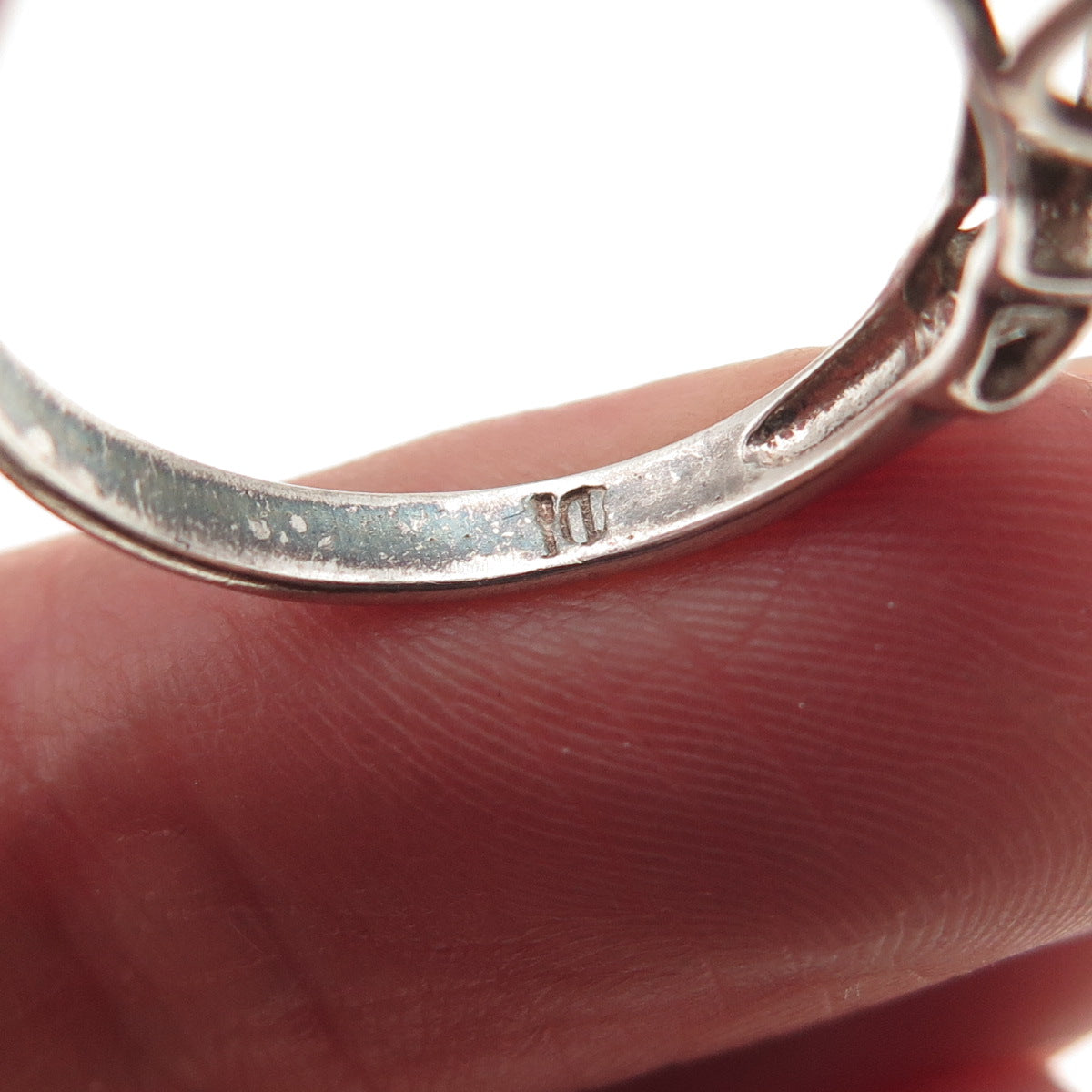 925 Sterling Silver Vintage Real Oval-Cut Sapphire X-Shape Ring Size 8.75