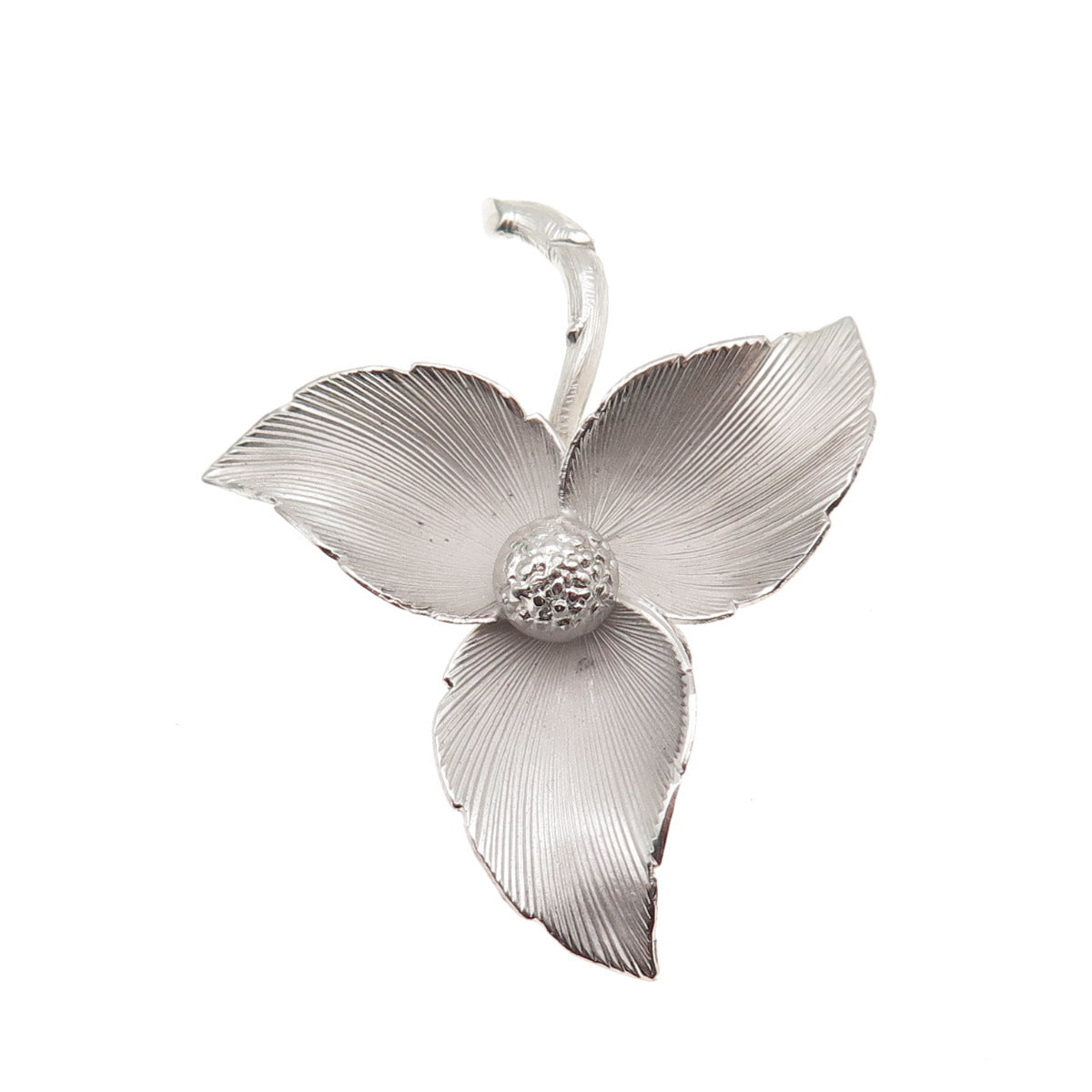 Binder Brothers 925 Sterling Silver Vintage Modernist Flower Pin Brooch