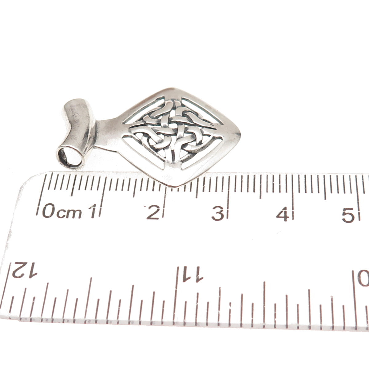 Shube 925 Sterling Silver Vintage Celtic Knot Oxidized Slide Charm Pendant