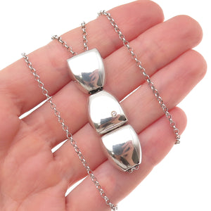 925 Sterling Silver Round-Cut C Z Modernist Fish Rolo Chain Necklace 16-18"