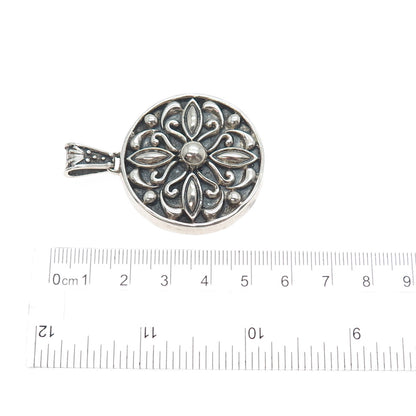 MWS Mark Wasserman Samara Sterling Silver Vintage Mexico Flower Oxidized Pendant