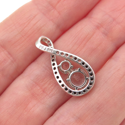 925 Sterling Silver Round-Cut C Z Infinity Mini Slide Charm Pendant