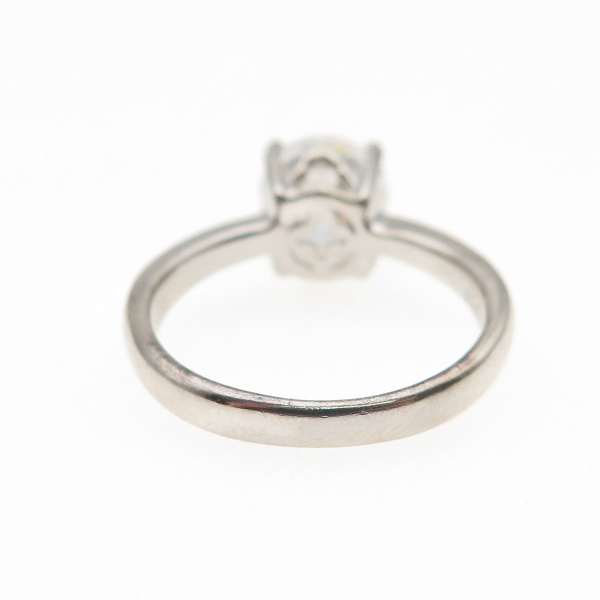 Sai 925 Sterling Silver Round-Cut C Z Engagement Ring Size 8