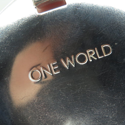 ROBERT LEE MORRIS 925 Sterling Silver Vintage "One World" Round Large Pendant