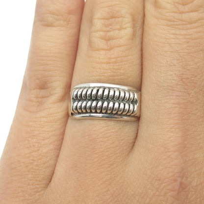 925 Sterling Silver Vintage Lacing Ring Size 6.25
