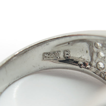 ROSS SIMONS 925 Sterling Silver Lab-Created Sapphire & C Z Ring Size 8.25