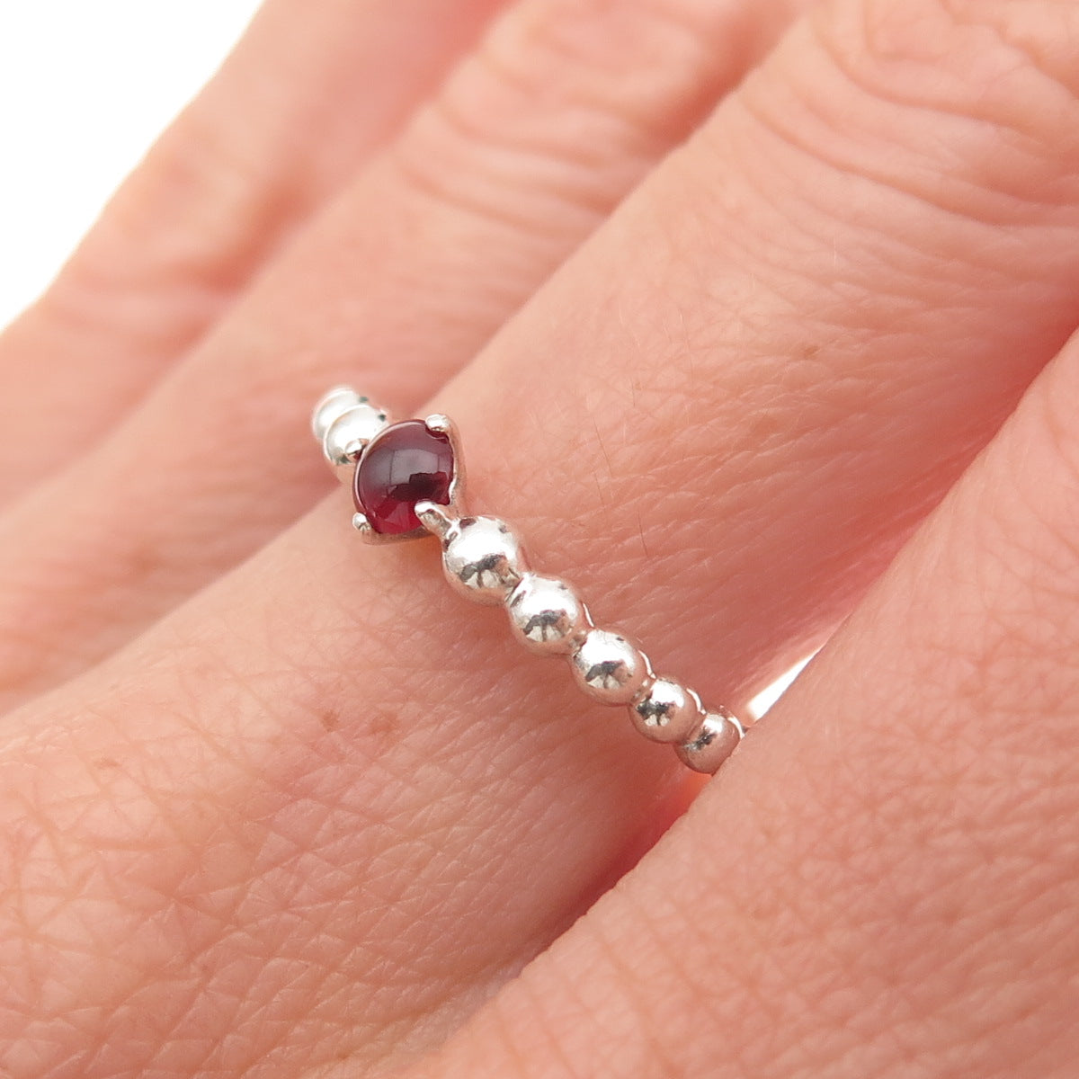 Pandora 925 Sterling Silver Real Red Garnet January Birthstone Ring Size 8