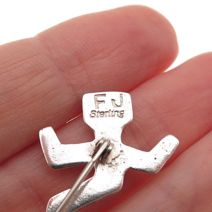 Felix Joe Navajo Old Pawn 925 Sterling Silver Vintage Kachina Doll Pin Brooch
