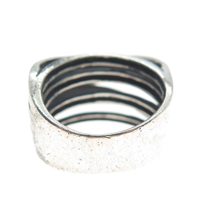CHAPAL ZENRAY 925 Sterling Silver Vintage Interlocked Oxidized Ring Size 6