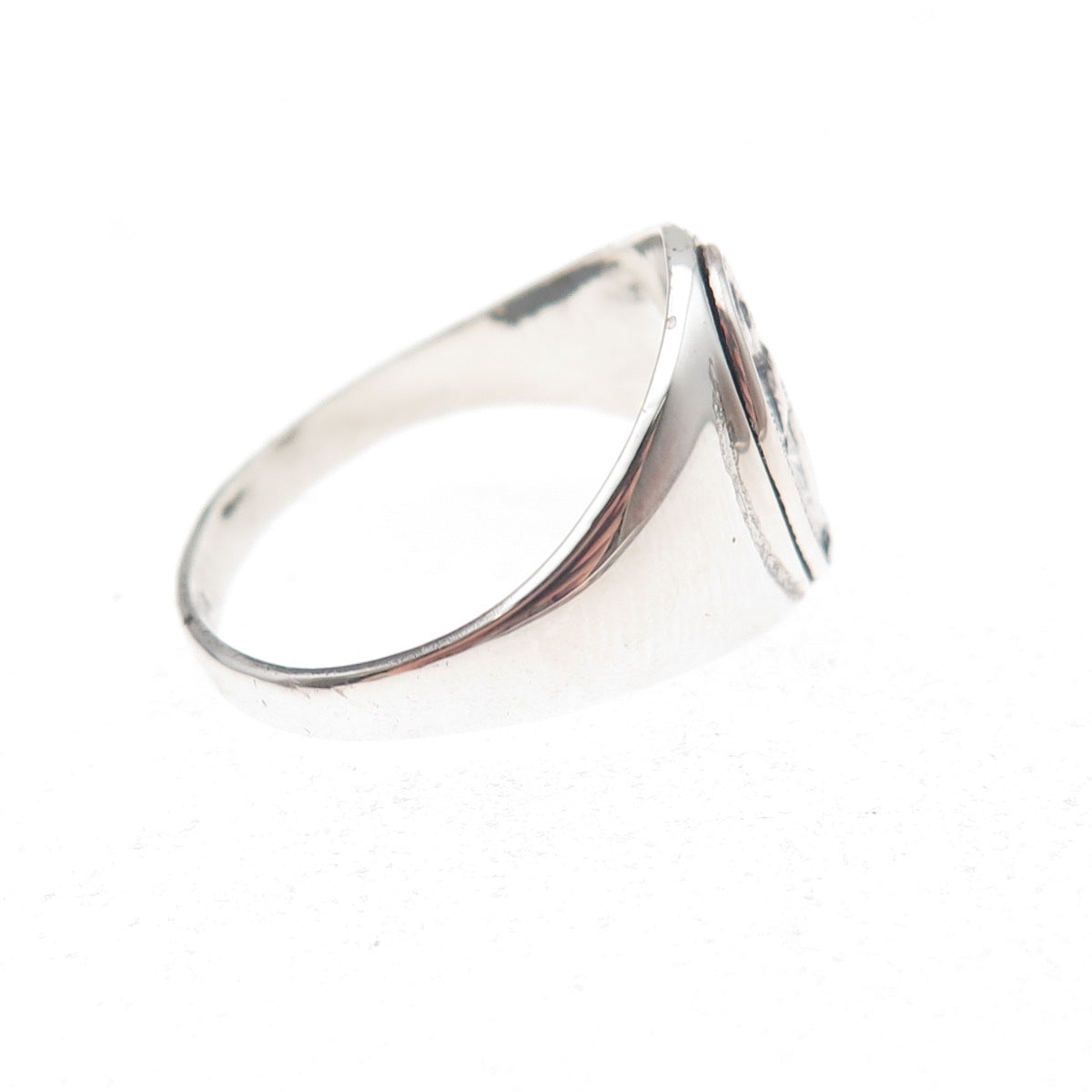 Uncas 925 Sterling Silver Antique Art Deco St. Mary Miraculous Ring Size 7.5