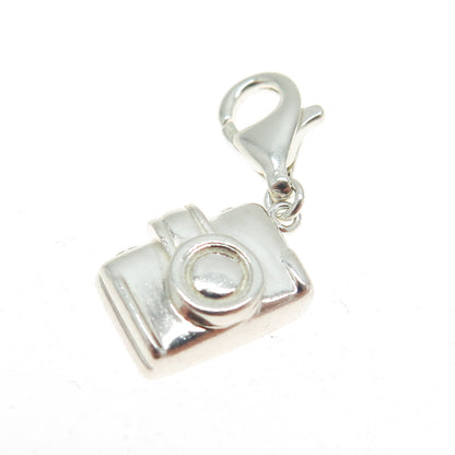 925 Sterling Silver Vintage Photo Camera Lobster Clasp Minimalist Charm Pendant