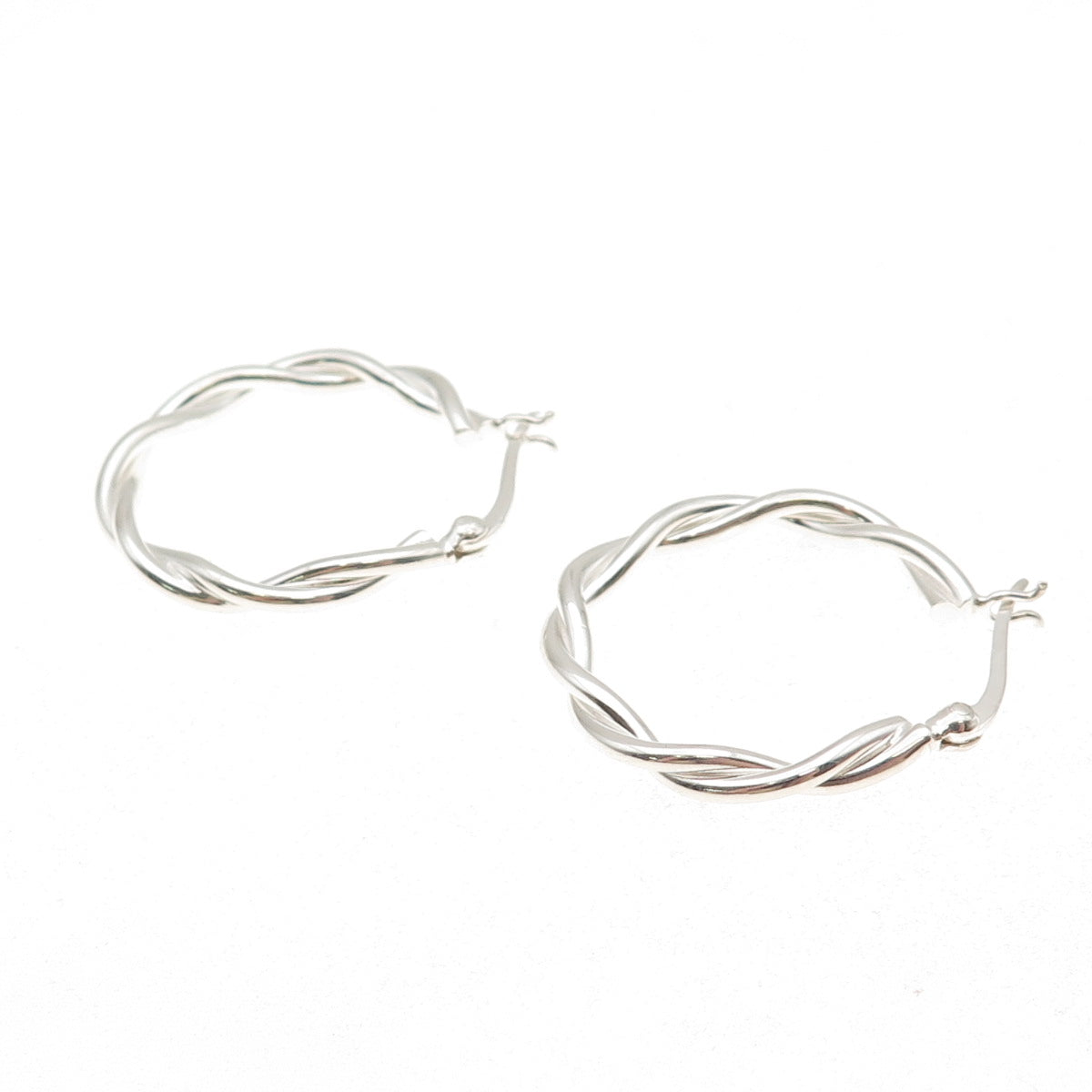 925 Sterling Silver Woven Hoop Earrings