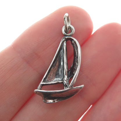 MAISELS INDIAN TRADING 925 Sterling Silver Vintage Sailing Ship Oxidized Pendant