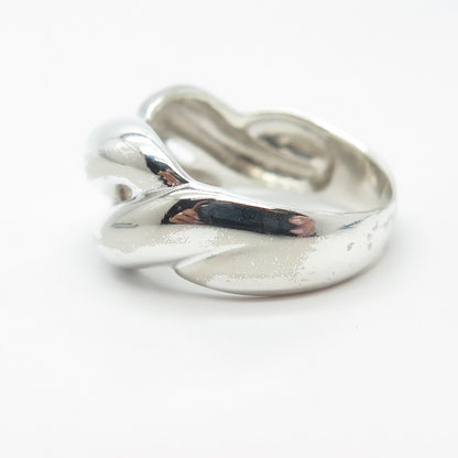 925 Sterling Silver Vintage Ribbed Ring Size 7