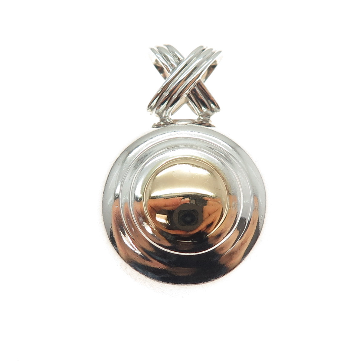 BAYANIHAN 18K Gold 925 Sterling Silver Vintage Modernist Slide Charm Pendant