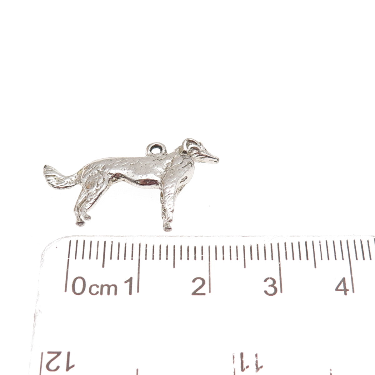 JEANOR 925 Sterling Silver Vintage Saluki Dog Oxidized Mini Charm Pendant