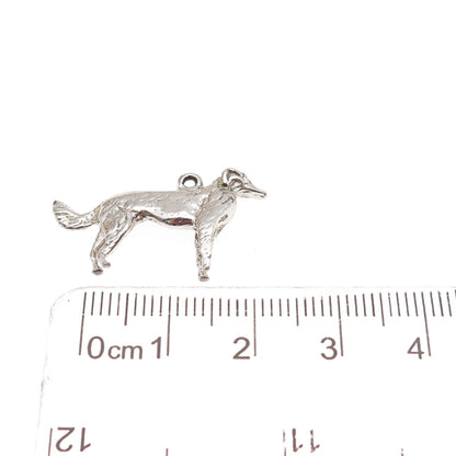 JEANOR 925 Sterling Silver Vintage Saluki Dog Oxidized Mini Charm Pendant