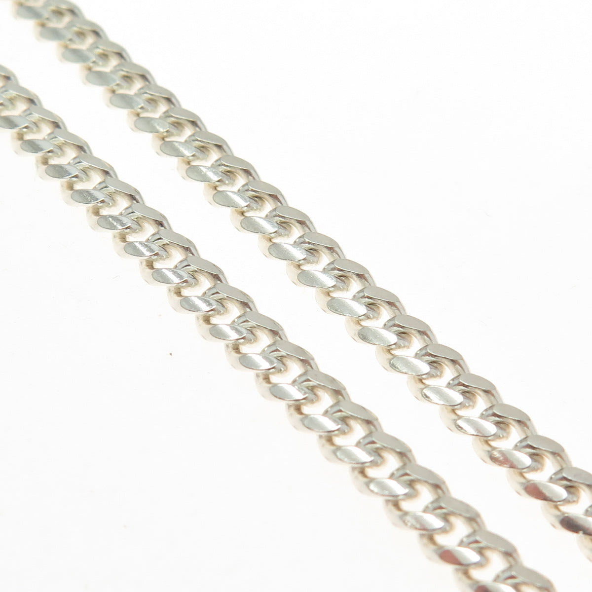 P. LUX 925 Sterling Silver Italy Cuban Chain Necklace 18"