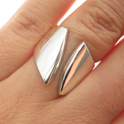 925 Sterling Silver Vintage Modernist Adjustable Ring Size 6.75