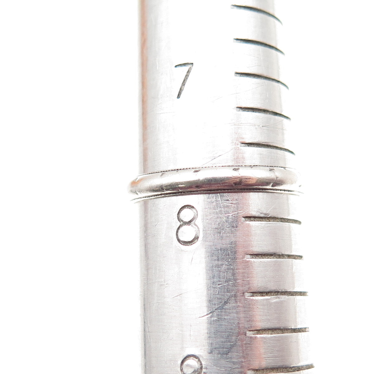 UNCAS 925 Sterling Silver Antique Art Deco Stackable Wedding Band Ring Size 7.75