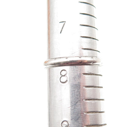 UNCAS 925 Sterling Silver Antique Art Deco Stackable Wedding Band Ring Size 7.75