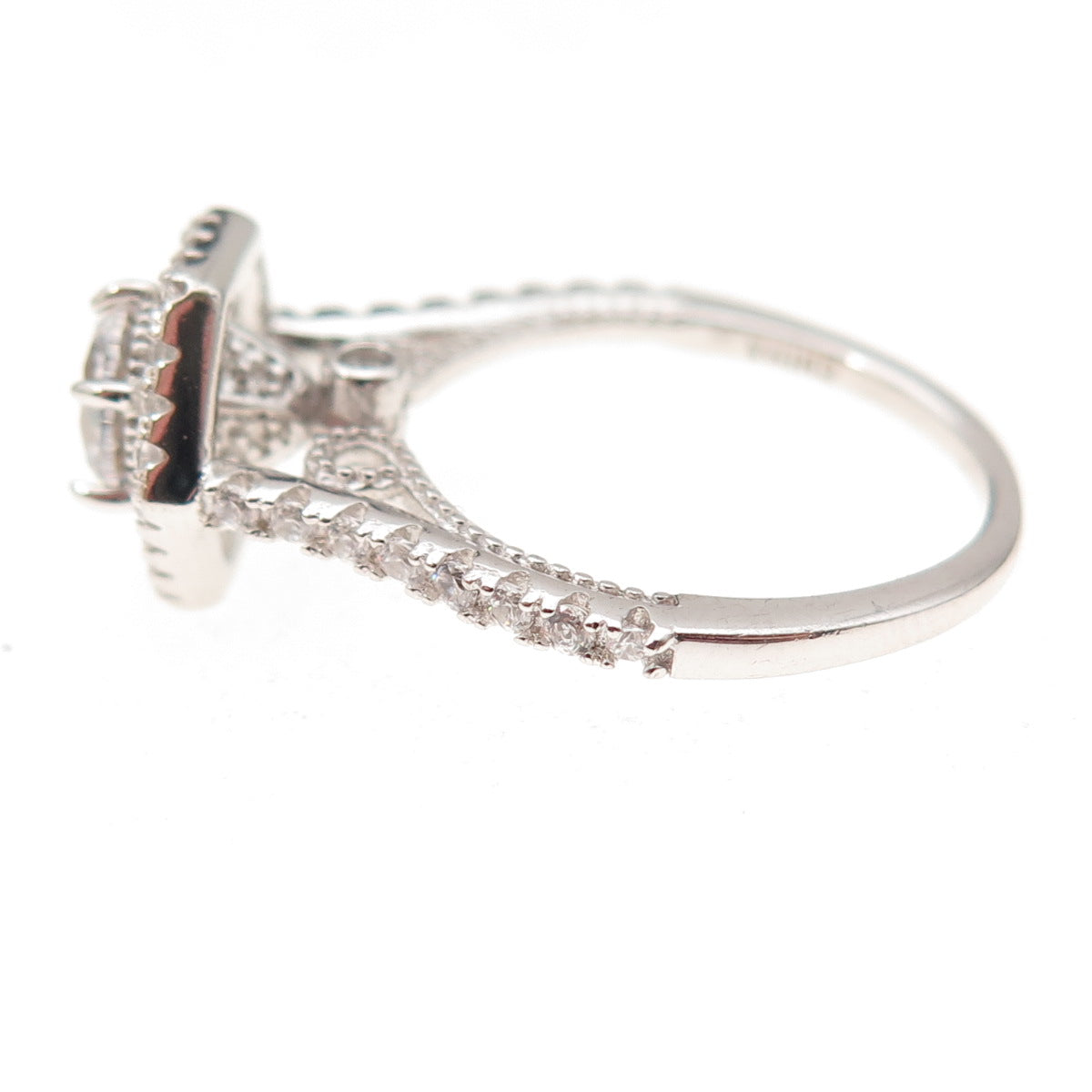 925 Sterling Silver Round-Cut C Z Engagement Size 6.25