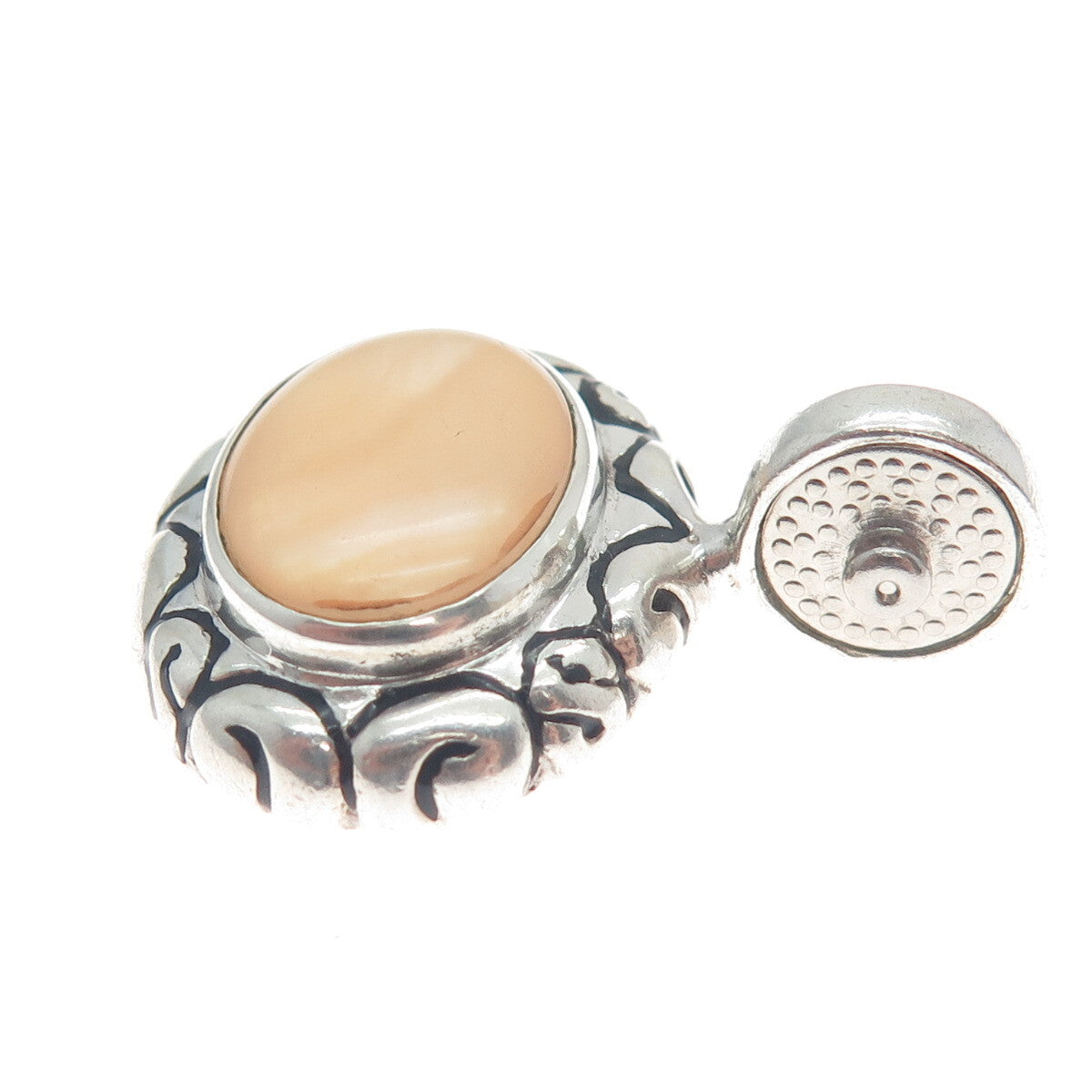 ESPO JOSEPH ESPOSITO 925 Sterling Silver Vintage Real Cream MOP Tribal Pendant