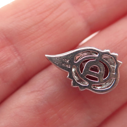 Richline 925 Sterling Silver 10K Gold Real Diamond Red Garnet Mini Slide Pendant