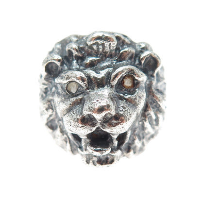 925 Sterling Silver Vintage Mexico Lion Oxidized Ring Size 8